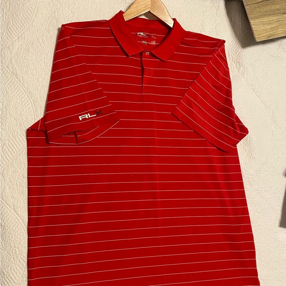 XL Polo Golf Shirt Red and White